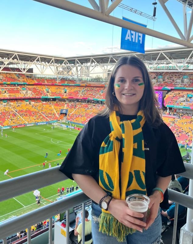 Sarah im Stadion Sarah im Stadion